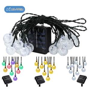 MLADEN 100 LED Lampu Raya Solar Crystal Ball String Light Home Deco Lampu Tali Bola