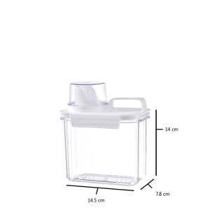 Locaupin Multipurpose Jar Laundry Liquid Powder Detergent Dispenser Airtight Refill Container with Measuring Cup Lid