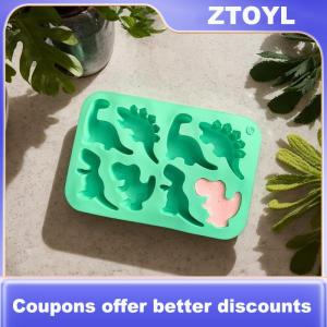 【ZTOYL】 Dinosaur Food Grade Silicone Molds 8-Cavity Chocolate Hard Candy Ice Cubes Silicone Mold For DIY ChocolateCandyJelly