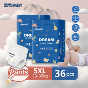 Kaduola King Size Baby Diapers 5XL (2 Packs) – Ultra-Soft & Breathable Diaper Pants for Chubby Babies & Toddlers [23-32kg] – Super Thin Stretchable Pull-Ups Anti-Leak Protection Comfortable for Day & Night Use
