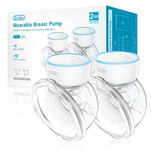 Dr.isla 2Pcs Electric Breast Pump Wearable Hands-Free Breastfeeding Portable 4 Modes 12 Grade EB29