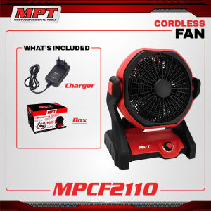 MPT Cordless Fan MPCF2110 Red and Black with Charger and Box 10" Fan 21VDC 100-240VAC