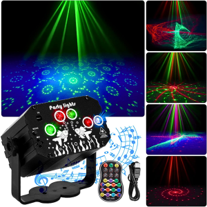 ORI ALIEN Lampu Disco laser sensor suara musik sorot panggung LED RGB USB DMX512 8W 240V with Remote
