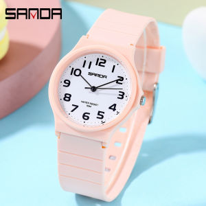 SANDA Casual Watch Women Life Waterproof Quartz Watch Sport Fashion Round watch Leather Band Analog Female Clock