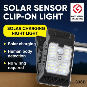 [Clip Anywhere] Solar Sensor Outdoor Clip Light Waterproof IP67 Motion Sensor LED Garden Courtyard Lamp Staircase No Drilling