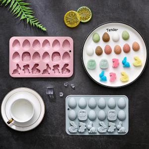GC🍜🍅🌶 Trứng thỏ Silicone khuôn 18-khoang nướng khuôn cho DIY bánh trang trí sô cô la bánh ngọt bánh mì Ice Cube xà phòng Jello
