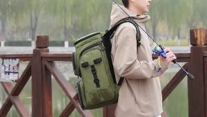 [Legend6] กระเป๋าเป้ตกปลาพร้อมที่วางคันเบ็ด กระเป๋าอุปกรณ์ตกปลาขนาดใหญ่ จัดเก็บอุปกรณ์ตกปลา กระเป๋าจัดระเบียบเหยื่อตกปลาที่กันน้ำ