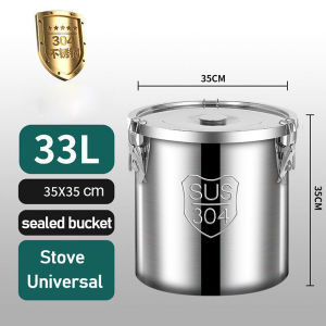 Household sealed storage barrel 304 Super thick stainless steel  juice food storage container rice bucket