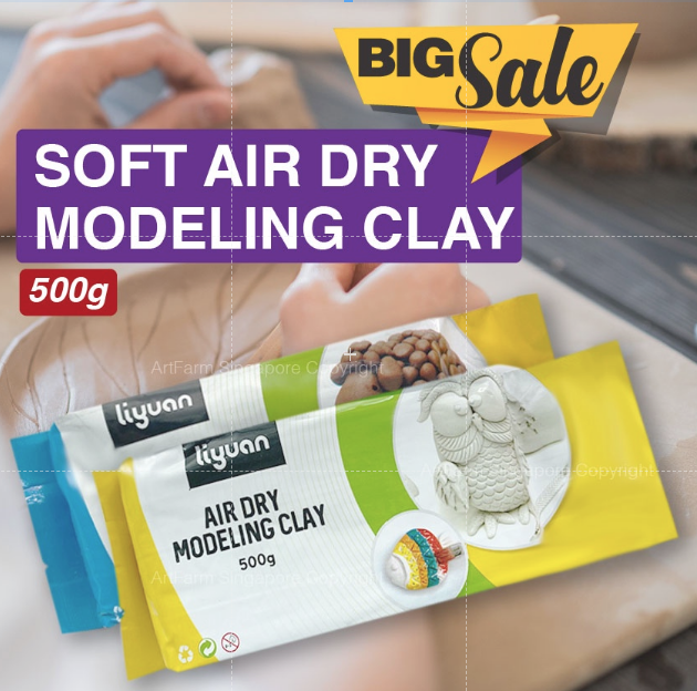 (SG) Air Dry Soft Modeling Clay 500g Quality NonBaked Clay Ceramic Art Vacuum Set Pottery