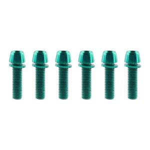 QEFEE 6pcs/set Mạ titan Vít tay lái xe đạp Thép không gỉ M5 17mm Vít thân xe đạp Bu lông pô-tăng xe đạp Nâng thân Bu lông kẹp phanh đĩa xe đạp Ghi đông xe đạp