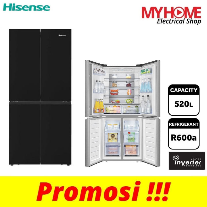 HISENSE RQ568N4ABU 520L 4DOOR INVERTER FRIDGE / REFRIGERATOR (EXPRESS