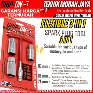 GRIP-ON 88-554 SPARK PLUG TOOL 4 IN 1 FLEXIBLE KUNCI BUSI FLEKSIBLE UNIVERSAL 14mm 16mm 18mm 21mm