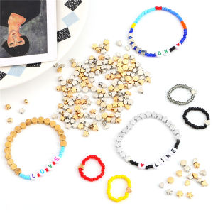 100pcs/Lot CCB Gold Silver Color Star Flower Crown Butterfly Heart Beads Charms Loose Spacer Acrylic Beads DIY Jewelry Making Findings Charm Beads