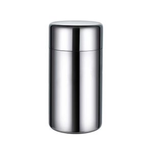 RGFV Double Lids Stainless Steel Tea Canister Stainless Steel Airtight Seal Tea Storage Container Portable Smooth Surface Food Sealed Containers Kitchen