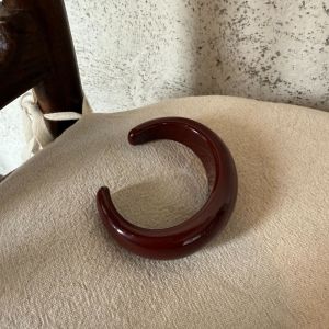 LUMINELLEB Solid Color Acrylic Open Bangle Bohemian Europe American Style Retro Hand Ring Creative Minority Design Cuff Wide Bracelet Women