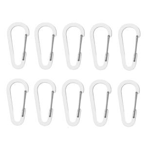 10Pcs Stainless Steels Carabiner Hook Carabiner Clip Snap Hook Spring Keyring Clip for Backpacks Hiking Camping Fishing