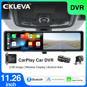 EKLEVA 11.26 Inch 2.5K Mirror Dash Cam Carplay Wifi 1440P 3 Cameras Rearview Mirror Navigation Auto Car DVR Car Rearview Camera