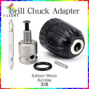 (Fast Delivery)Drill Chuck Adapter 0.8-10mm1.5-10mm Metal Drill Chuck Converter