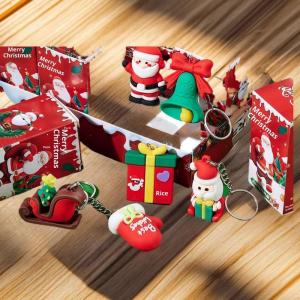 YAFEN Christmas Series Doll Keychain Gift Box Toy Kawaii Santa Claus Xmas Tree Elk Keyring Bag Pendant Toys Christmas Gifts