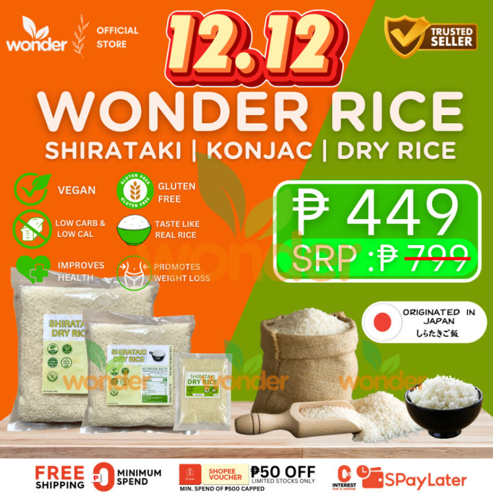 Wonder Rice Dry Shirataki Rice Low Carb Good Source of Fiber