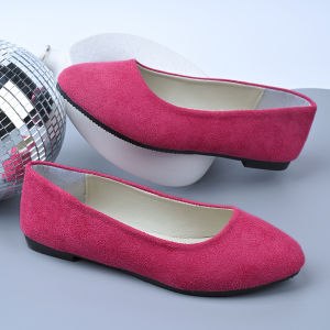 [Free Shipping] Spring And Autumn New Collection: Korean-Style Pointed-Toe Flats In Candy Colors Available In Large Sizes For Women (40-43)
