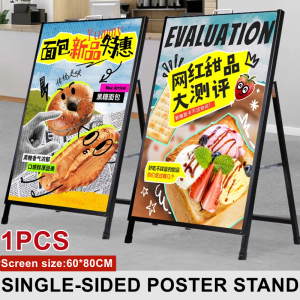 Folding Poster Stand Sidewalk Signboard Sign for Poster Single Sided Board Sided Poster Display Stand 60cm x 80cm