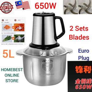 (2Sets Blades) 5L Heavy Duty Blender Grinder Meat Mincer-Pengisar Daging Cili/Pengisar Daging