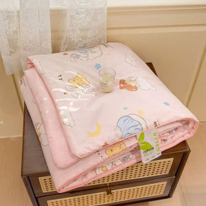 100% Lyocell Fiber Quilt Summer Cooling Blanket For Children Cartoon Printed Soft Silky Skin Friendly Single Bed Comforter Thin