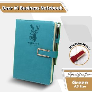 A5 Leather Notebook With Pen 416 Pages Paper Notepad Big Thick Cute College Notebook School Supplies