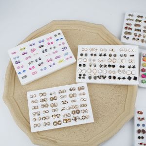36 pair/bag Mix Style Small Stud Earrings Set for Girls Women Cute Heart Child Earring Fashion Jewelry Gifts