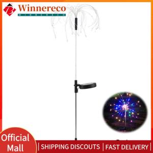 【winnereco】2Pcs Solar Fairy Light Waterproof LED Sparklers Firework Lamp 8 Lighting Modes Smart Sparklers Firework LED String Light