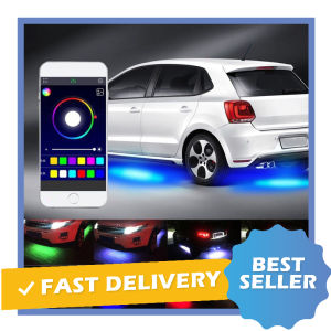 EJs 4PCS 90/120cm Bluetooth App Controller Smartphone Lampu Latar Strip LED Fleksibel Bawah Kolong Sasis Mobil Kendali Aplikasi Kontrol Musik Kontrol Suara Waterproof JIA4 - 7RLL2WBK