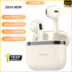 Gaskak หูฟัง GT01-Mini5S หูฟังไร้สาย Bluetooth5.4กันเสียงโทรหูฟังพร้อมไมโครโฟนกันน้ำแบตเตอรี่อายุการใช้งานยาวนานเคสชาร์จใช้ได้กับ Ios และแอนดรอยด์