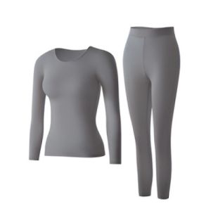 Thermal Underwear Set Women Ultra-thin Hyaluronic Acid Seamless Two-piece/High Elastic Moisturizing Skin Care/Winter Homewear/Adult