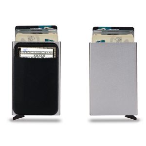 Rfid Smart malist Metal Thin Pop-upable Wallet for Men and Women