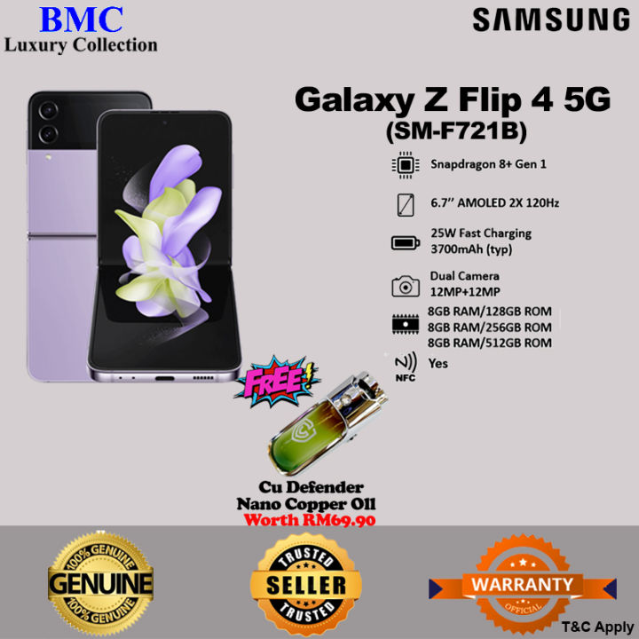 Samsung Galaxy Z Flip 4 5G SM-F721B 8GB/256GB / 8GB/512GB /8GB/128GB ...