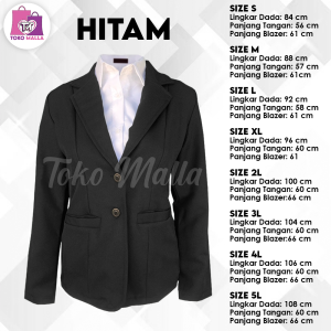 Jas Blazer Wanita Jas Kerja Kantor Cewe Polos Dewasa Anak Jaket Jas Blezer Cewek Pakaian Formal Kantoran Dasar Hitam Bahan Jumbo Big Size Kain Rompi Outer Perempuan Ootd Korea