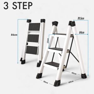 Tangga Lipat 3 Steps Foldable Portable Ladder Stool Steel Ladder Widen Pedal Anti Slip Strong Light Weight