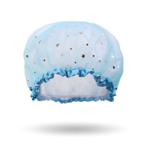 Thicken Waterproof Shower Caps Double Layer Starry Sky Pattern Printed Women Spa Hair Salon Supplies Shower Cap Bath Accessories