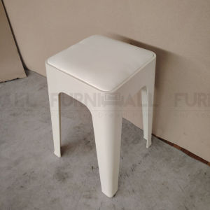 Furnimall PP Chair Leather Cushion Plastic Chair Bangku Kerusi Cafe Stool Restaurant Dining Chair