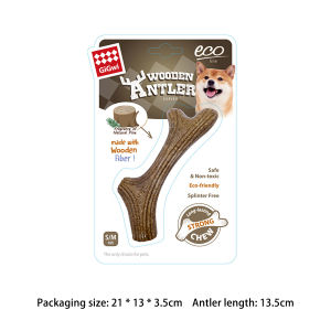 Gigwi ของเล่นไม้พลาสติกของเล่นฝึกเคี้ยวฟันสุนัขสำหรับสัตว์เลี้ยงไม้สนธรรมชาติกวางเขากวางกัดแทะสุนัข