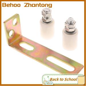 Behoo 1set Guide Wheel Patio Door Track Guide Rollers Sliding Door Guide Rollers With L-Pillar Bracket Adjustable Double Nylon Rollers