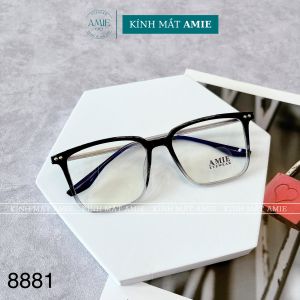 Gọng kính vuông cận AMIE Eyewear mắt kính nhựa lõi kim loại giảm đau tai chắc chắn thiết kế đơn giản trẻ trung nam nữ 8881