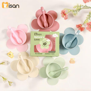 Set Bát Hoa Ăn Dặm Kèm Muỗng Silicon Misan Xinh Xắn Cho Bé Bebi123shop