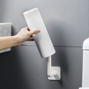 JustLiving 1 Pcs Plastic Toilet Roll Paper Towel Holder Wall Mounted Suction Cup Tissue Holder Oil-Absorbing Paper Holder for Kitchen