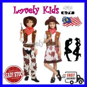 [READY STOCK] 4y-7y Lovely Kids Costume Cowboy (Koboi) Cosplay Set Halloween Children Party Toy Story Woody儿童牛仔演出服