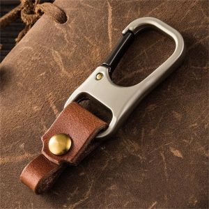 FREMRAG Keychain Accessories Gift For Man Genuine Leather Business Bag Charms Waist Buckle Car Keychain Car Key Holder Leather Keychain Keys Organizer