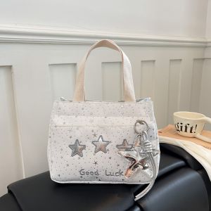 DIVATEN Lightweight Mini Tote Bag Multi Pocket Large Capacity Card Holder Purse Simple Portable Lunch Pack Commuting Shopping