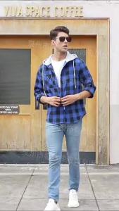 G7 Cross-Border temu Hot-Selling Mens Clothing Mens Casual Plaid Shirt Flannel Brushed Warm Shirt US Size 7/7