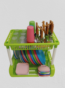 2 Layer Plastic Storage Rack/Kitchen Organizer/Dish Drainer/Kitchen Dring Rack/Lagayan ng Plato